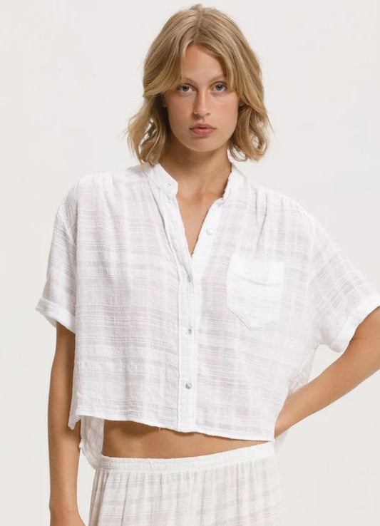 Louella Shirt Cotton Plaid - White