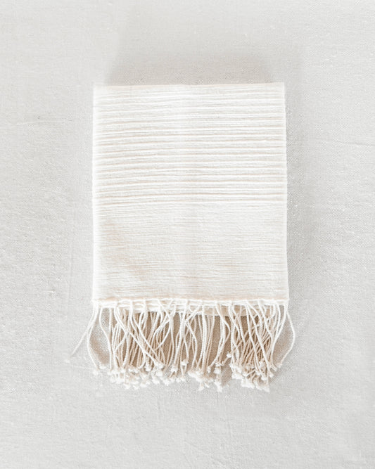 Stripe Cotton Hand Towel - Cream