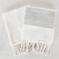 Stripe Cotton Hand Towel - Cream
